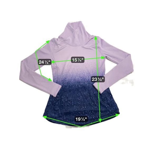 Calia by Carrie Underwood Long Sleeve Mock Neck Purple Ombré Running Top XS - Picture 13 of 15